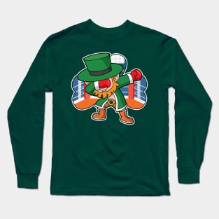 Irish Boxer Dabbing Leprechaun St Patricks Day Long Sleeve T-Shirt